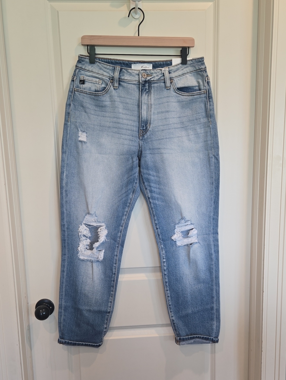Kancan Cuffed Hem Mom Fit Jeans